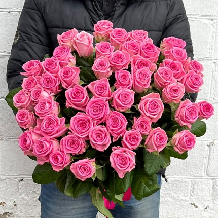 Букет из розовых роз "Розовая романтика" - купить с доставкой в по Наволокам